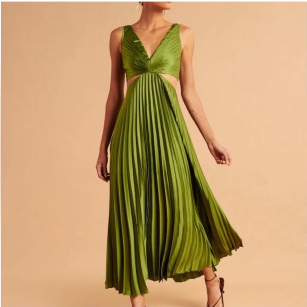 Sincerely Jules Satin Pleated Cut out dress